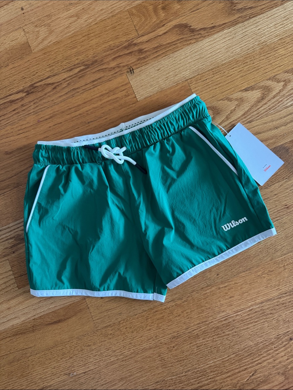 Wilson Kids Green Athletic Shorts with White Trim
